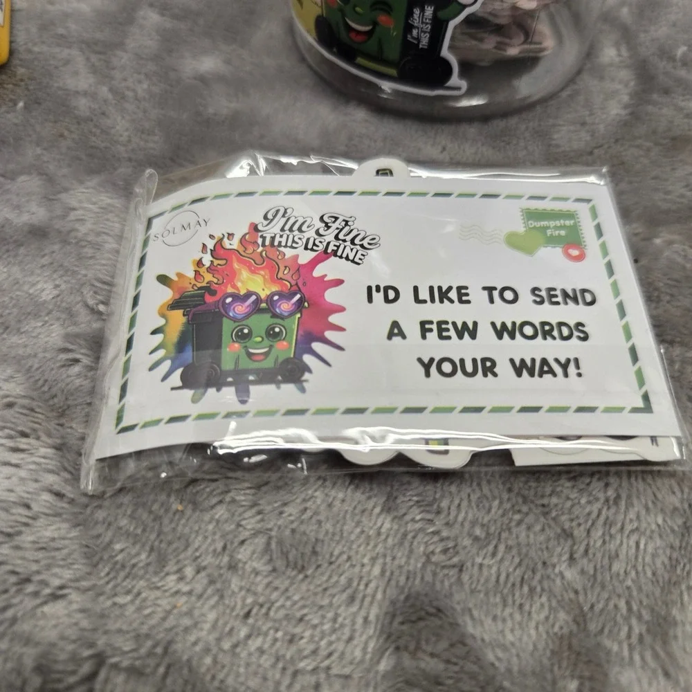 Solmay Positive Affirmation Emotional Support Dumpster Fire 60 Positivity Cards